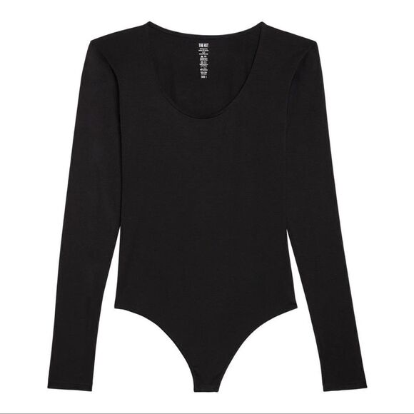NWT The Kit Undergarments Long-sleeve Black Thong Bodysuit in dust bag Size 2 - Picture 1 of 10